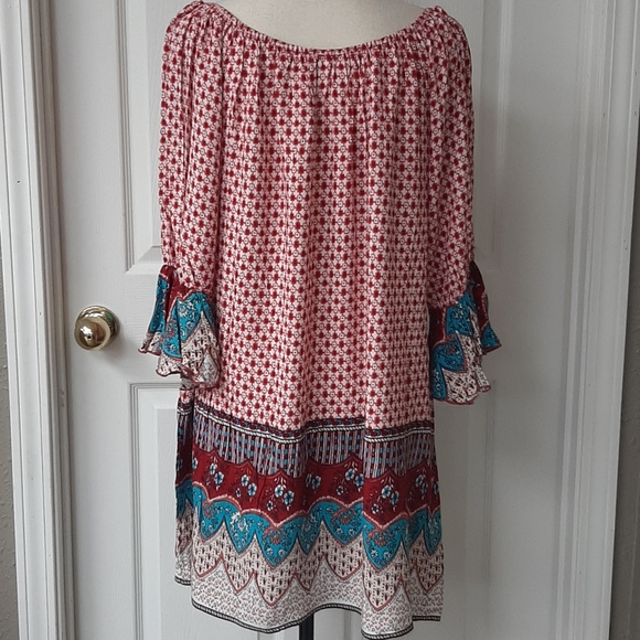 Umgee bell sleeve boho dress large NWOT - Picture 5 of 8